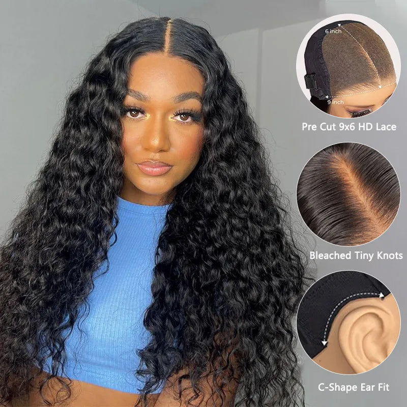 Waterwave 9x6 glueless wig